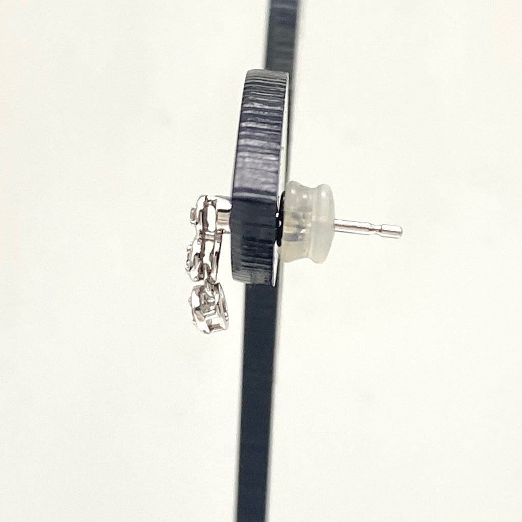 メレダイヤ デザインピアス WG ホワイトゴールド ダイヤモンド スイング ピアス K18 K14 WG レディース 【中古】nbjwl