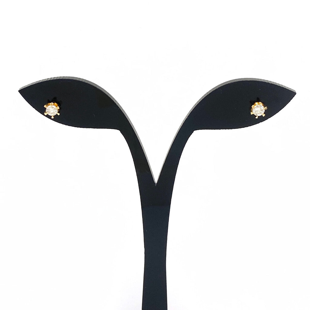 メレダイヤ デザインピアス YG イエローゴールド ピアス K18 ダイヤモンド レディース 【中古】nbjwl