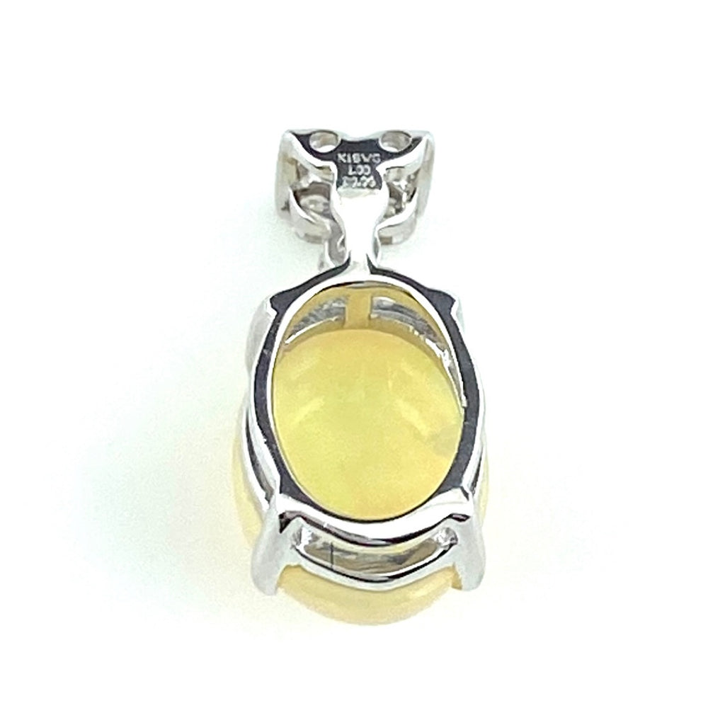 オパール デザインペンダントトップ WG ホワイトゴールド メレダイヤ ペンダントトップ K18 WG オパール レディース 【中古】nbjwl