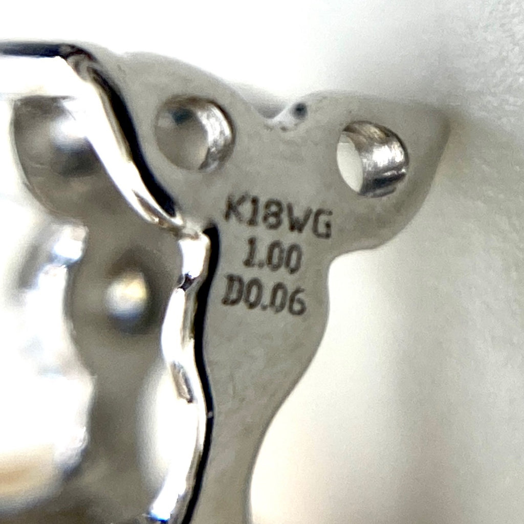 オパール デザインペンダントトップ WG ホワイトゴールド メレダイヤ ペンダントトップ K18 WG オパール レディース 【中古】nbjwl