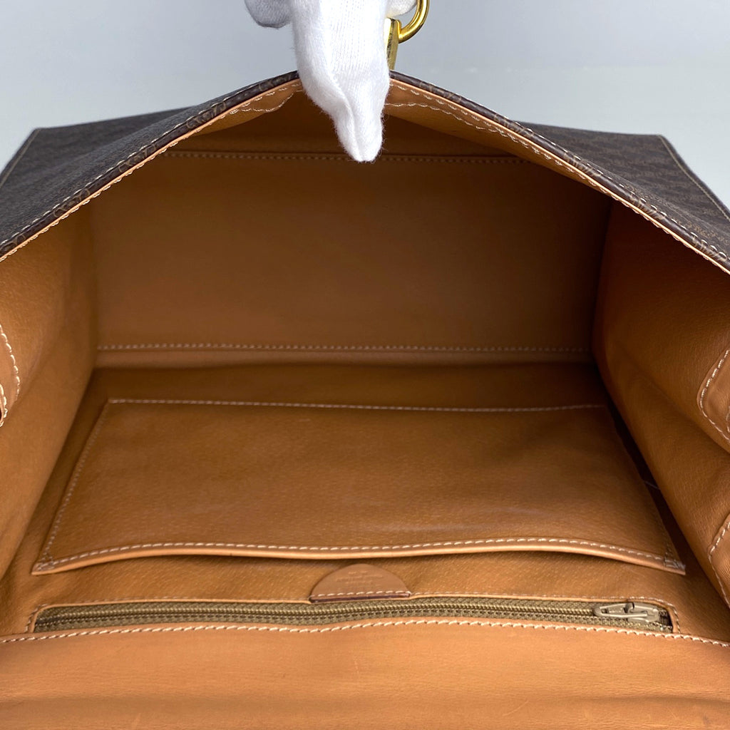 セリーヌ マカダム柄 ハンドバッグ 手提げ ハンドバッグ コーティングキャンバス ブラウン レディース 【中古】brbag