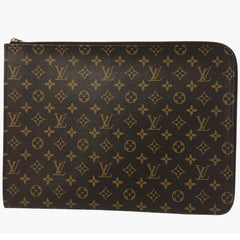 ルイ・ヴィトン ポッシュ ドキュマン セカンドバッグ ビジネス 書類ケース ブリーフケース クラッチバッグ モノグラム ブラウン M53456 メンズ 【中古】brbag