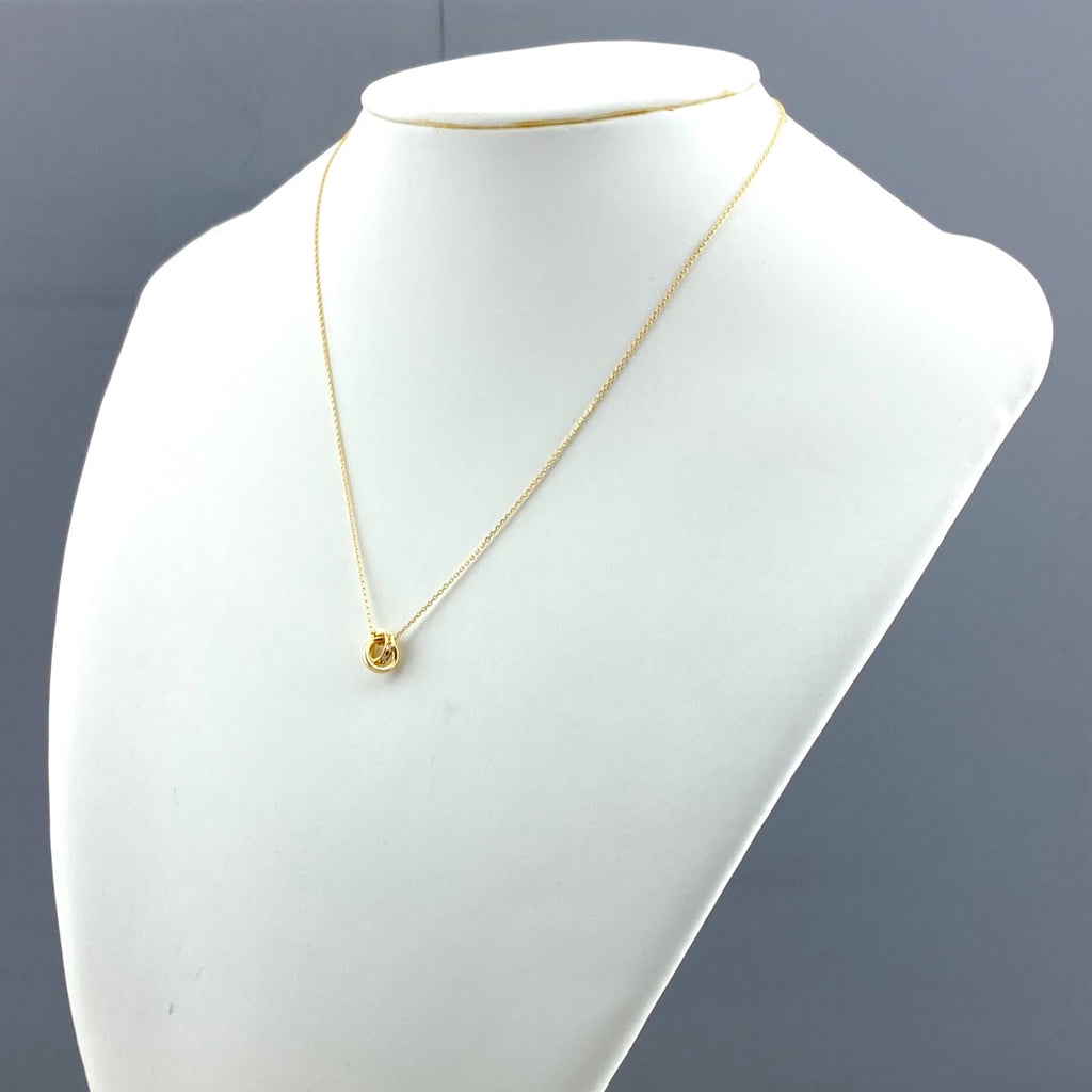 ヨンドシー メレダイヤ デザインネックレス YG イエローゴールド ペンダント ネックレス K18 ダイヤモンド レディース 【中古】brjwl