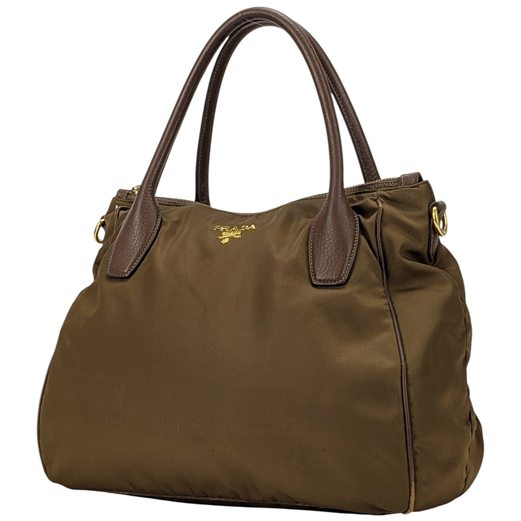 プラダ ロゴ ハンドバッグ 2WAY ショルダーバッグ ハンドバッグ ナイロン ブラウン レディース 【中古】brbag