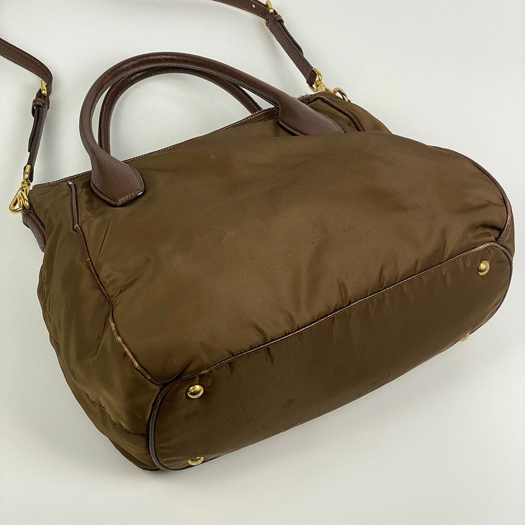 プラダ ロゴ ハンドバッグ 2WAY ショルダーバッグ ハンドバッグ ナイロン ブラウン レディース 【中古】brbag