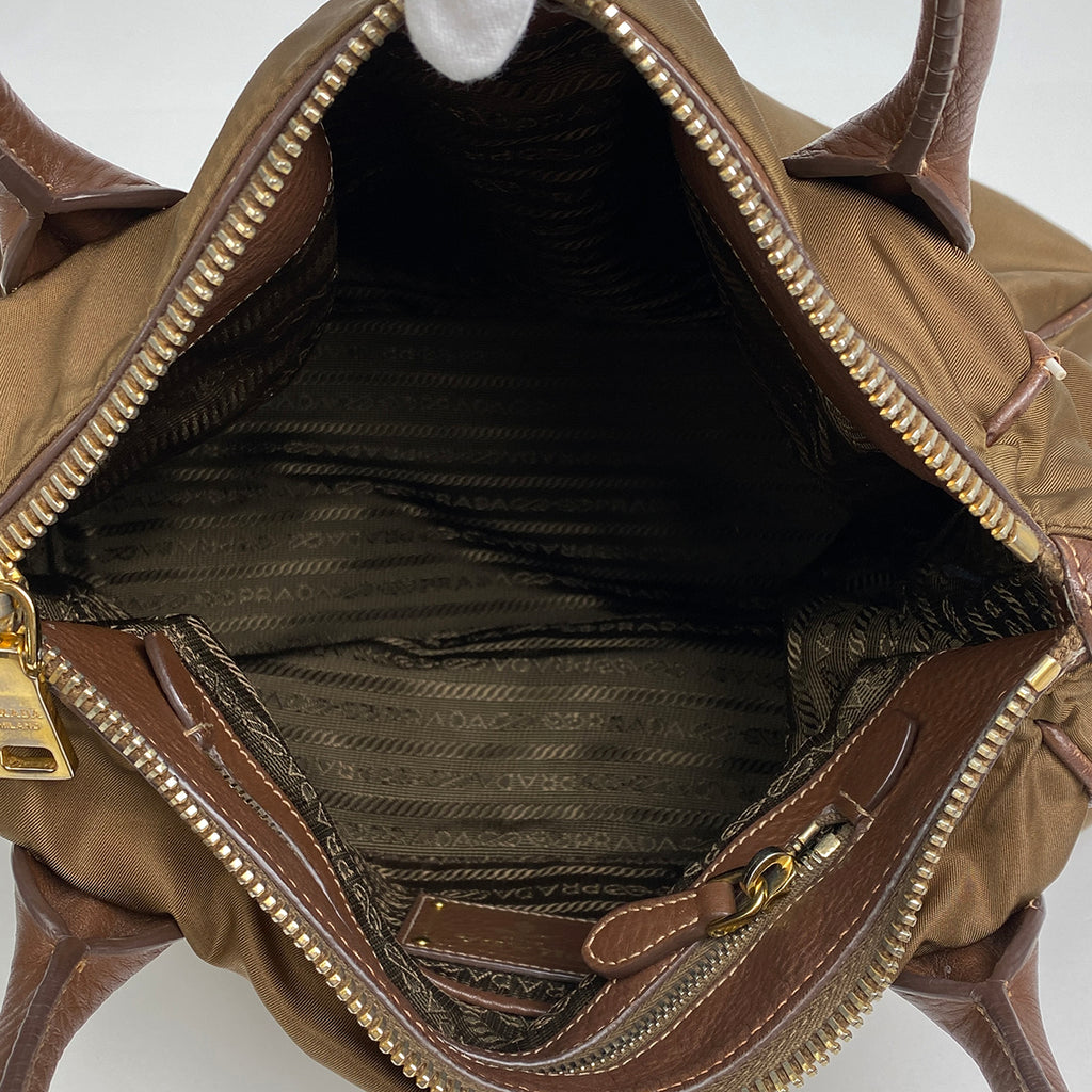 プラダ ロゴ ハンドバッグ 2WAY ショルダーバッグ ハンドバッグ ナイロン ブラウン レディース 【中古】brbag