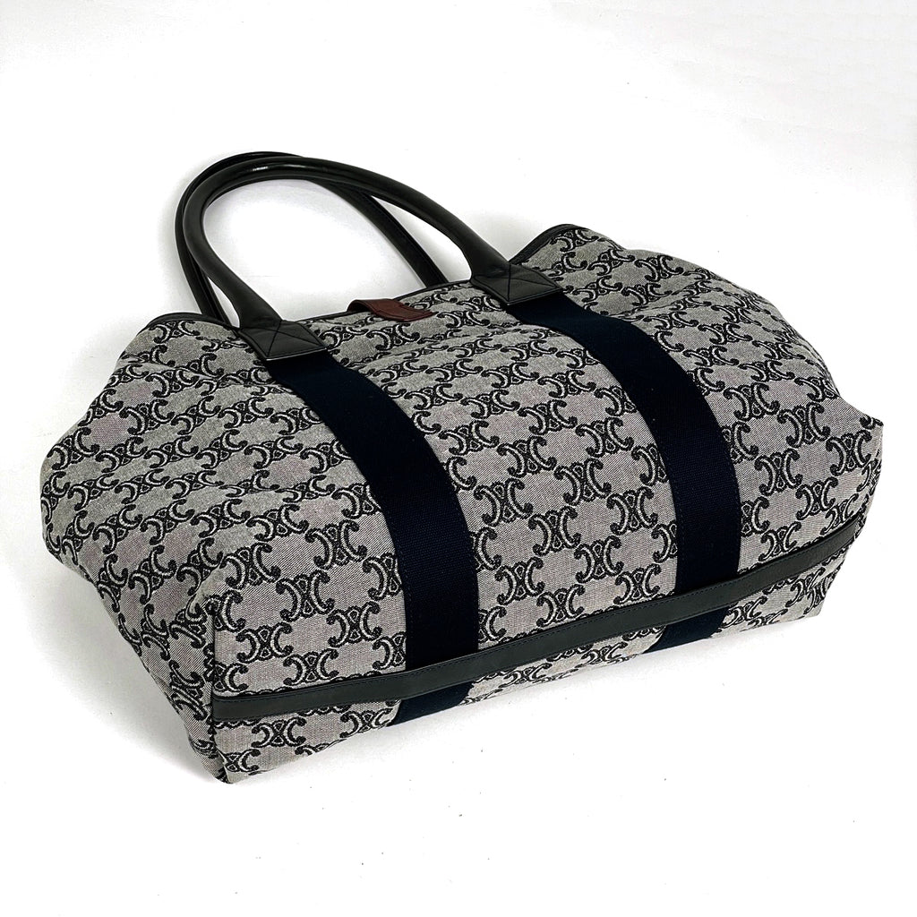 セリーヌ トリオンフ トートバッグ ショルダーバッグ トートバッグ キャンバス ブラック ネイビー レディース 【中古】brbag