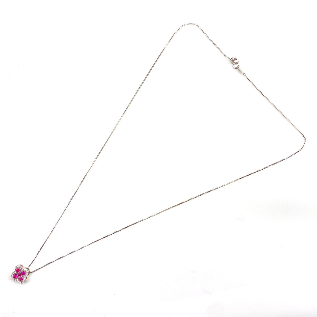 ルビー デザインネックレス プラチナ メレダイヤ ペンダント ネックレス Pt950 Pt850 ルビー レディース 【中古】nbjwl