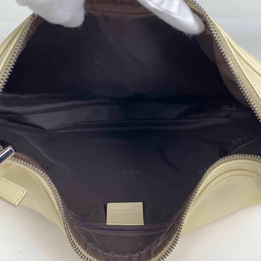 グッチ ロゴ ショルダーバッグ ワンショルダー 肩掛け ショルダーバッグ レザー アイボリー 0013341 レディース 【中古】brbag