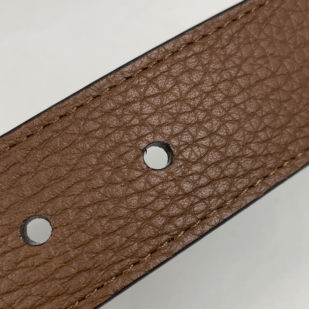 ルイ・ヴィトン サンチュール ポンヌフ ロゴ ベルト トリヨン ブラウン メンズ 【中古】brbag