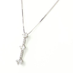 メレダイヤ デザインネックレス WG ホワイトゴールド ペンダント ネックレス K18 WG ダイヤモンド レディース 【中古】nbjwl