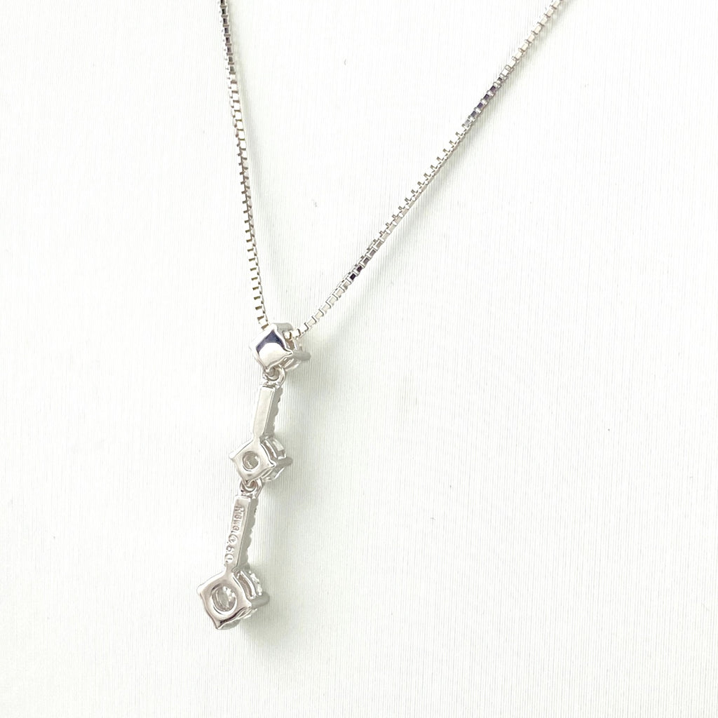 メレダイヤ デザインネックレス WG ホワイトゴールド ペンダント ネックレス K18 WG ダイヤモンド レディース 【中古】nbjwl