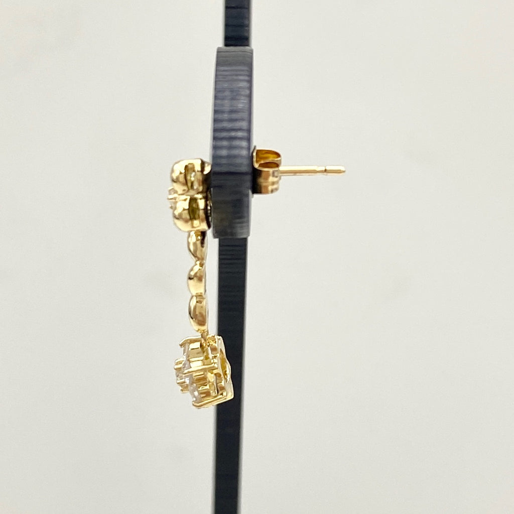 メレダイヤ デザインピアス YG イエローゴールド ピアス K18 ダイヤモンド レディース 【中古】nbjwl