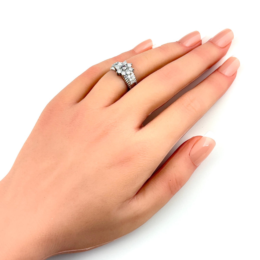 メレダイヤ デザインリング プラチナ 指輪 リング 10号 Pt900 ダイヤモンド レディース ノンブランドジュエリー 【中古】nbjwl