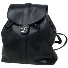 シャネル ココマーク リュックサック バッグパック リュック キャビアスキン ブラック レディース 【中古】brbag