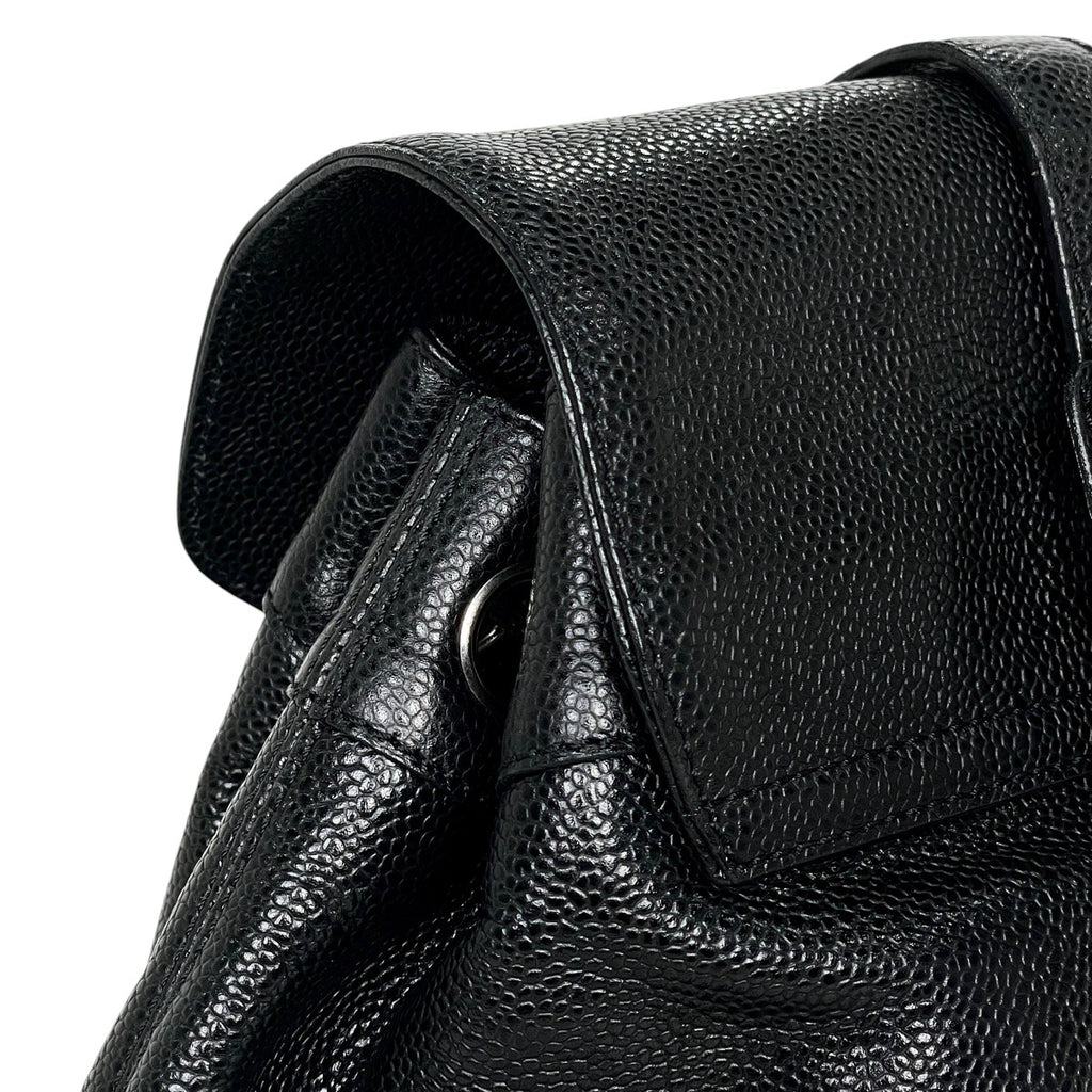 シャネル ココマーク リュックサック バッグパック リュック キャビアスキン ブラック レディース 【中古】brbag