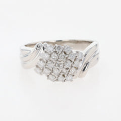 メレダイヤ デザインリング プラチナ 指輪 リング 15号 Pt850 ダイヤモンド レディース 【中古】nbjwl