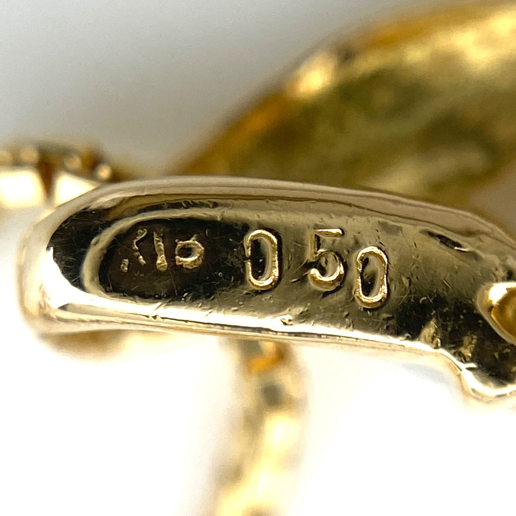 フラワーモチーフ デザインネックレス YG イエローゴールド ペンダント 花 ネックレス K18 750 ダイヤモンド レディース 【中古】nbjwl