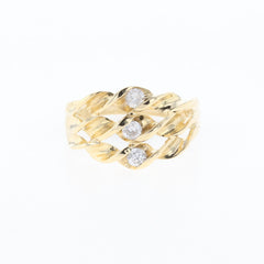 メレダイヤ デザインリング YG イエローゴールド 指輪 リング 12.5号 K18 ダイヤモンド レディース 【中古】nbjwl