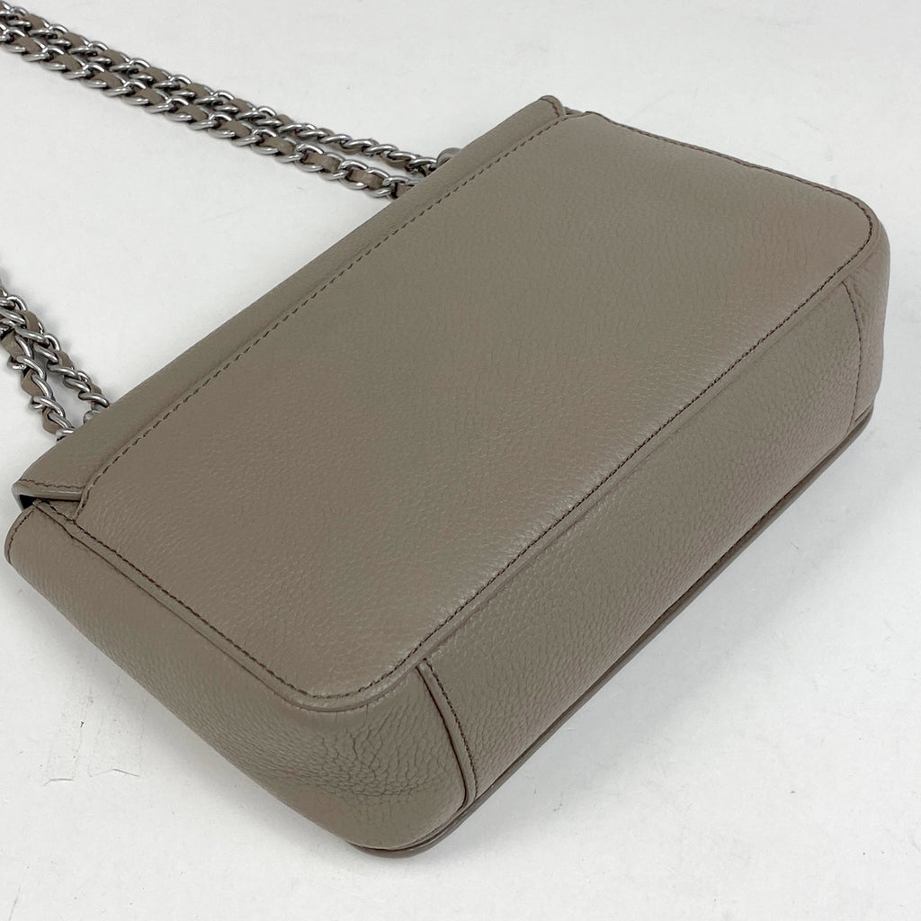 トリーバーチ ロゴ チェーン ショルダーバッグ 肩掛け 斜め掛け ショルダーバッグ レザー グレージュ レディース 【中古】brbag