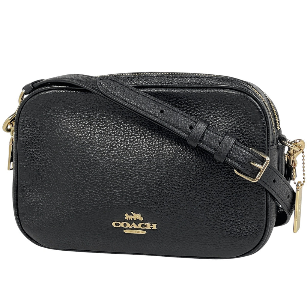 コーチ ロゴ ショルダーバッグ 斜め掛け ショルダーバッグ レザー ブラック F39856 レディース 【中古】brbag