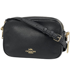 コーチ ロゴ ショルダーバッグ 斜め掛け ショルダーバッグ レザー ブラック F39856 レディース 【中古】brbag