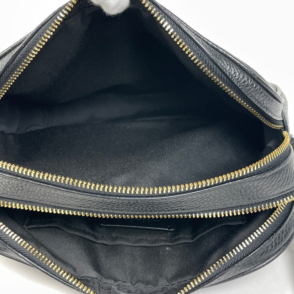コーチ ロゴ ショルダーバッグ 斜め掛け ショルダーバッグ レザー ブラック F39856 レディース 【中古】brbag