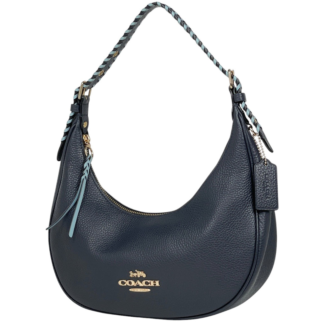 コーチ ロゴ ショルダーバッグ レザー ネイビー C4108 レディース 【中古】brbag