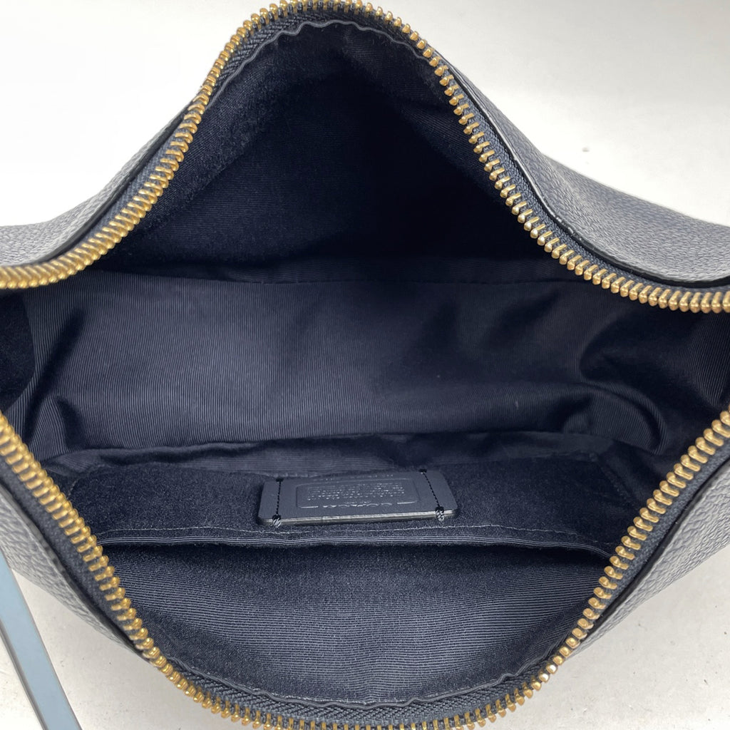 コーチ ロゴ ショルダーバッグ レザー ネイビー C4108 レディース 【中古】brbag