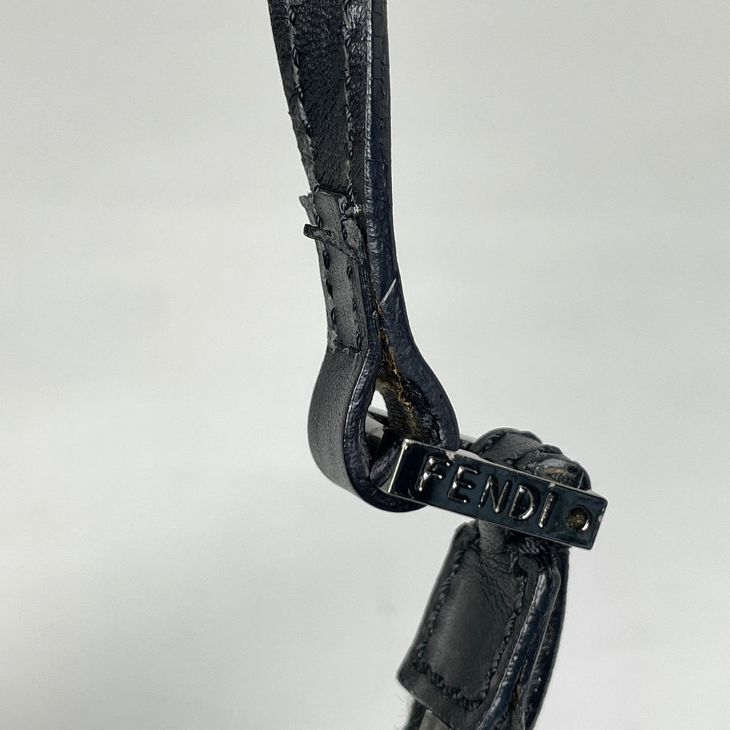 フェンディ ズッキーノ柄 ハンドバッグ ショルダーバッグ ハンドバッグ キャンバス ブラック 8BR252 レディース 【中古】brbag