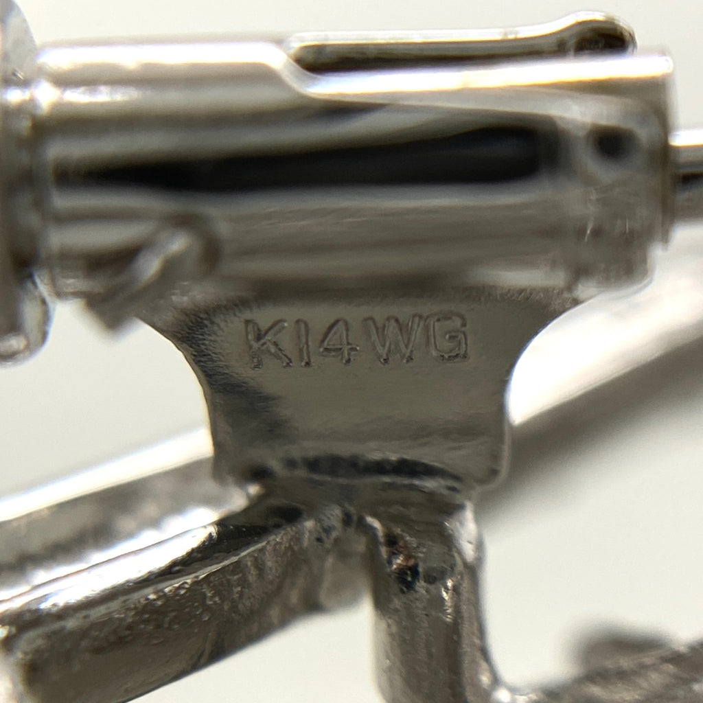 フラワーモチーフ デザインブローチ WG ホワイトゴールド メレダイヤ 花 ダイヤモンド ブローチ K18 K14 WG レディース 【中古】nbjwl