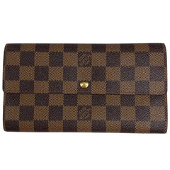 ルイ・ヴィトン ポシェット ポルト モネ クレディ 二つ折り 長財布 ダミエ ブラウン N61725 レディース 【中古】brbag