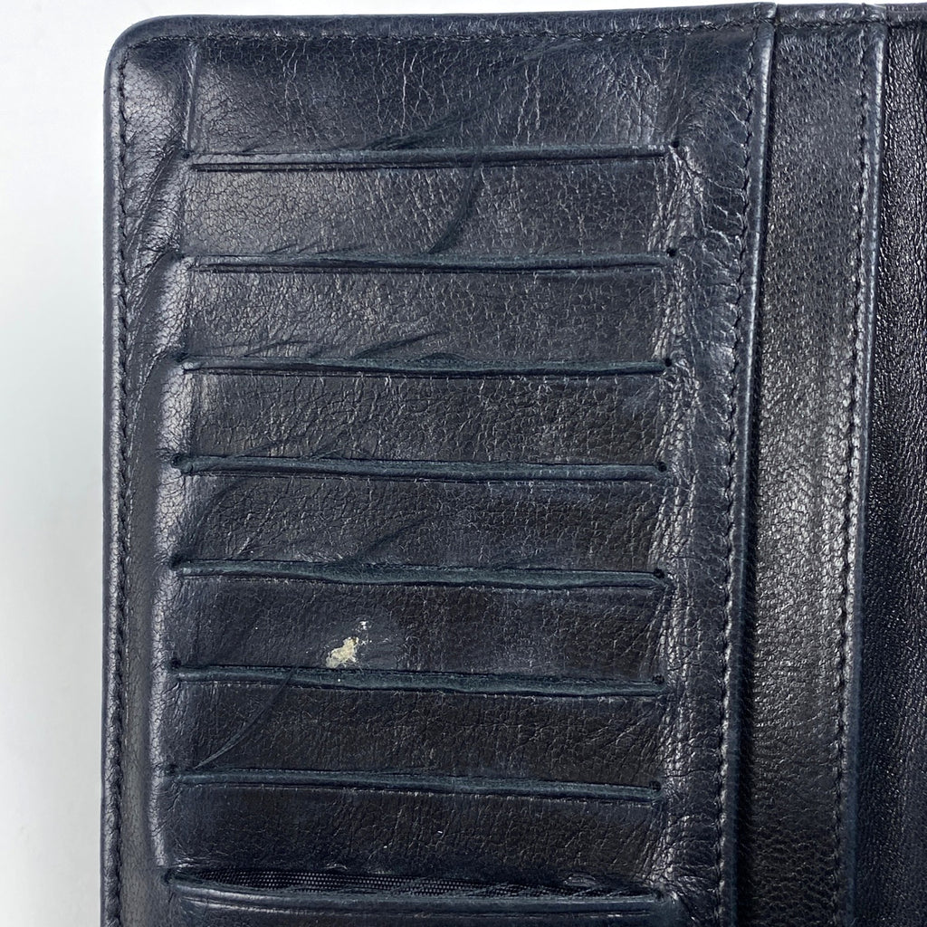 シャネル カメリア 二つ折り 長財布 ココマーク 長財布 レザー ブラック レディース 【中古】brbag