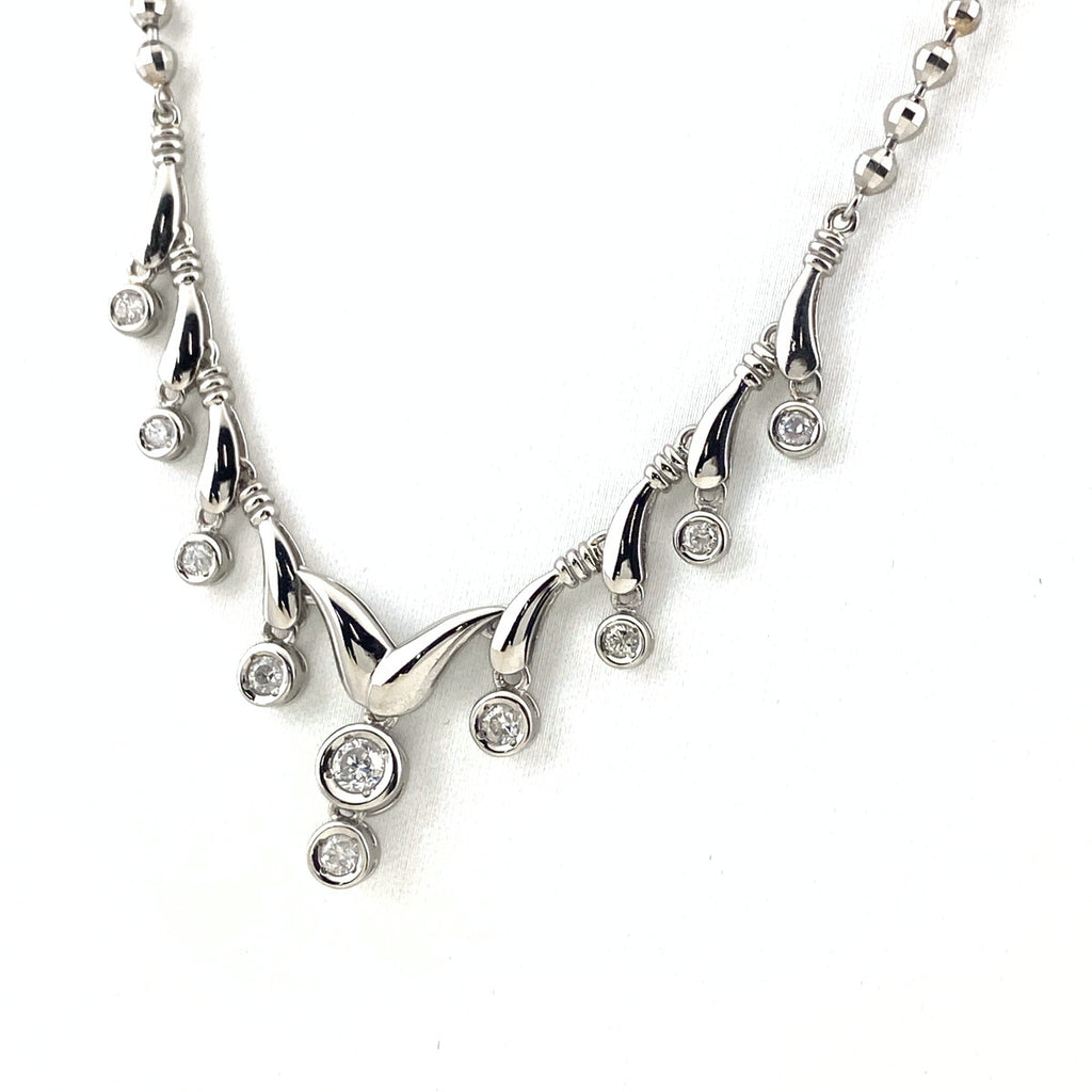 メレダイヤ デザインネックレス プラチナ ペンダント ネックレス Pt850 ダイヤモンド レディース 【中古】nbjwl