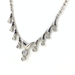 メレダイヤ デザインネックレス プラチナ ペンダント ネックレス Pt850 ダイヤモンド レディース 【中古】nbjwl