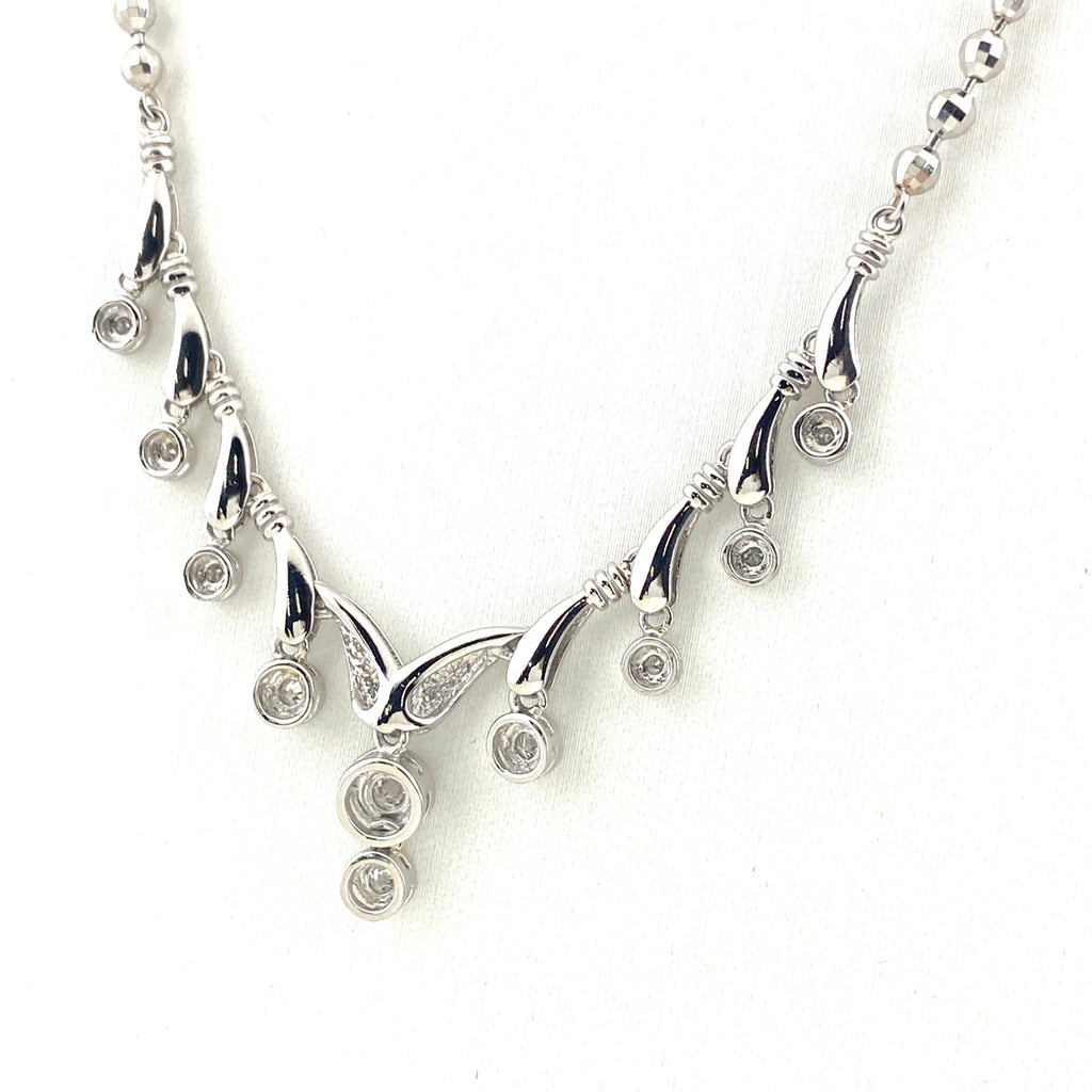 メレダイヤ デザインネックレス プラチナ ペンダント ネックレス Pt850 ダイヤモンド レディース 【中古】nbjwl