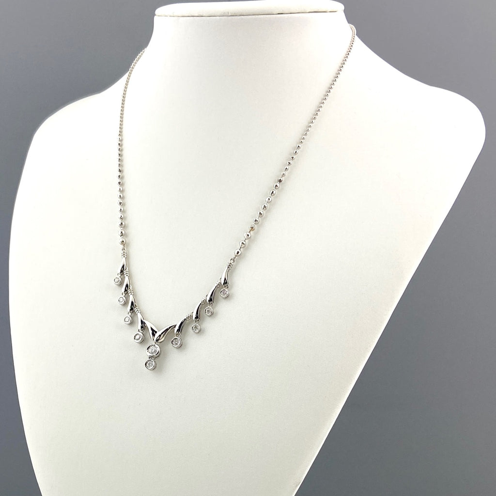 メレダイヤ デザインネックレス プラチナ ペンダント ネックレス Pt850 ダイヤモンド レディース 【中古】nbjwl