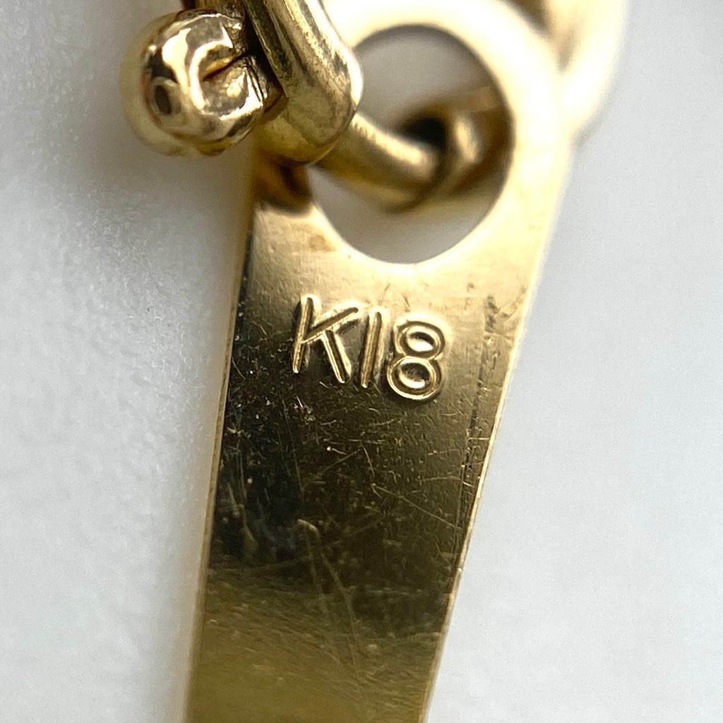 フラワーモチーフ デザインネックレス YG イエローゴールド ペンダント メレダイヤ 花 ネックレス K18 ダイヤモンド レディース 【中古】nbjwl