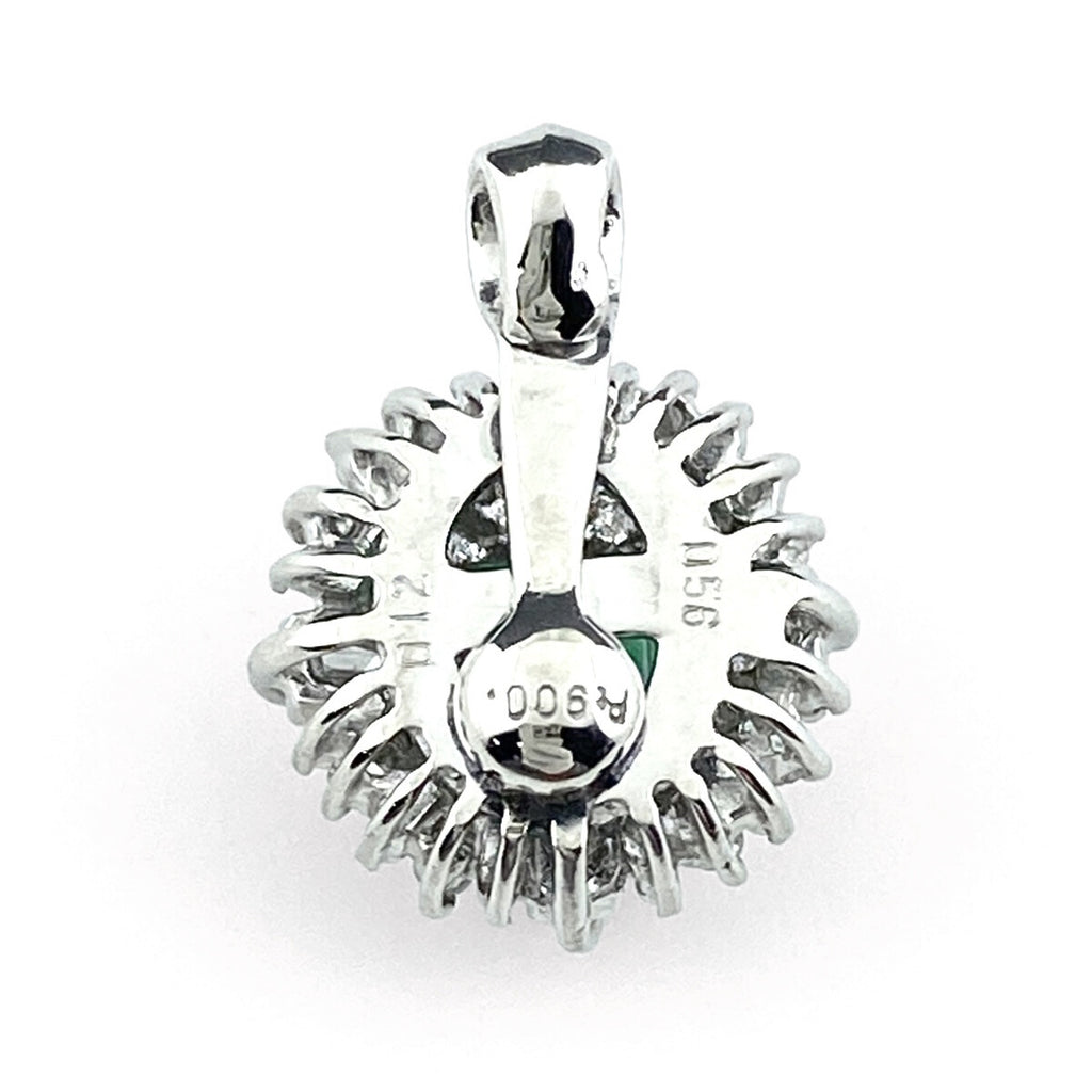 エメラルド ペンダントトップ プラチナ メレダイヤ ペンダントトップ Pt900 エメラルド ダイヤモンド レディース 【中古】nbjwl