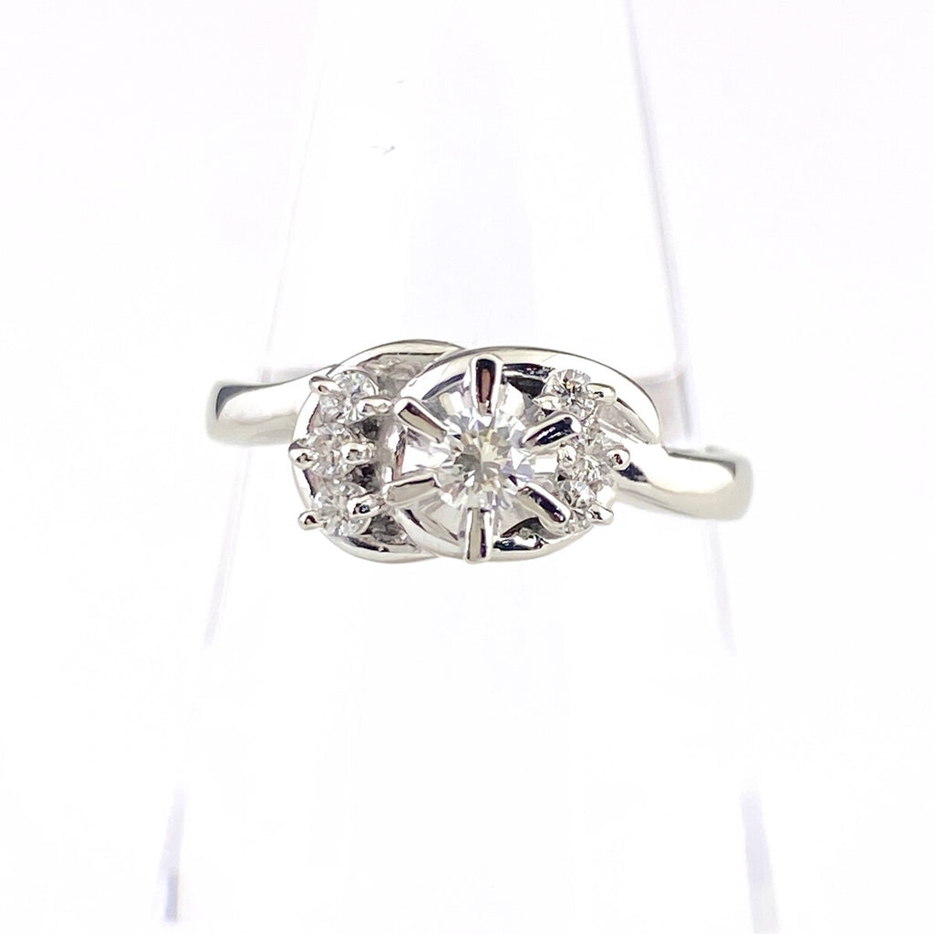 ダイヤモンド デザインリング プラチナ 指輪 メレダイヤ リング 12号 Pt900 ダイヤモンド レディース 【中古】nbjwl