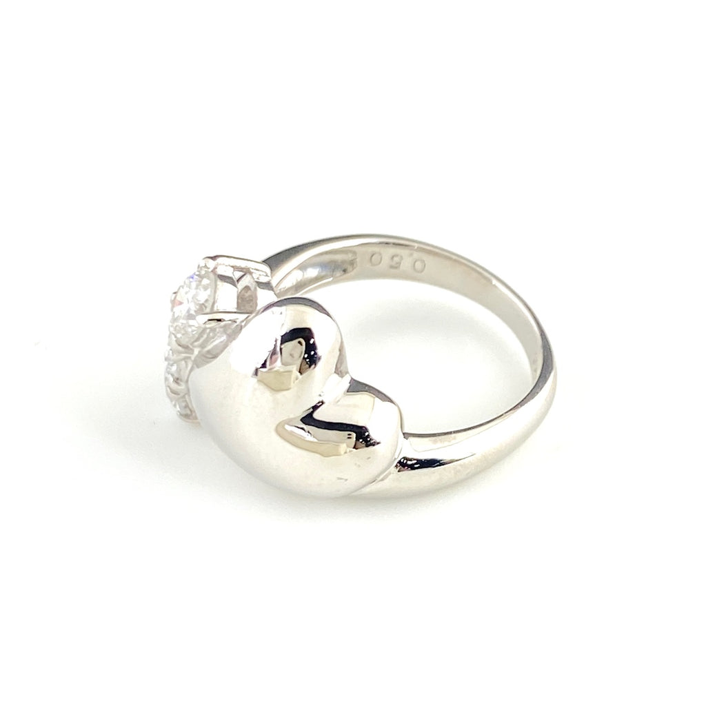 メレダイヤ デザインリング プラチナ 指輪 ピンキー リング 4.5号 Pt900 ダイヤモンド レディース 【中古】nbjwl