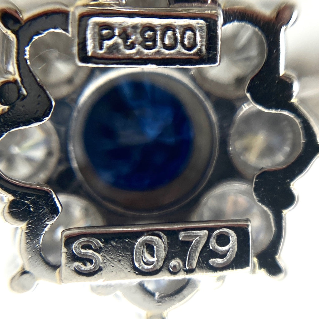 サファイア デザインネックレス プラチナ ペンダント メレダイヤ ネックレス Pt850 ダイヤモンド レディース 【中古】nbjwl