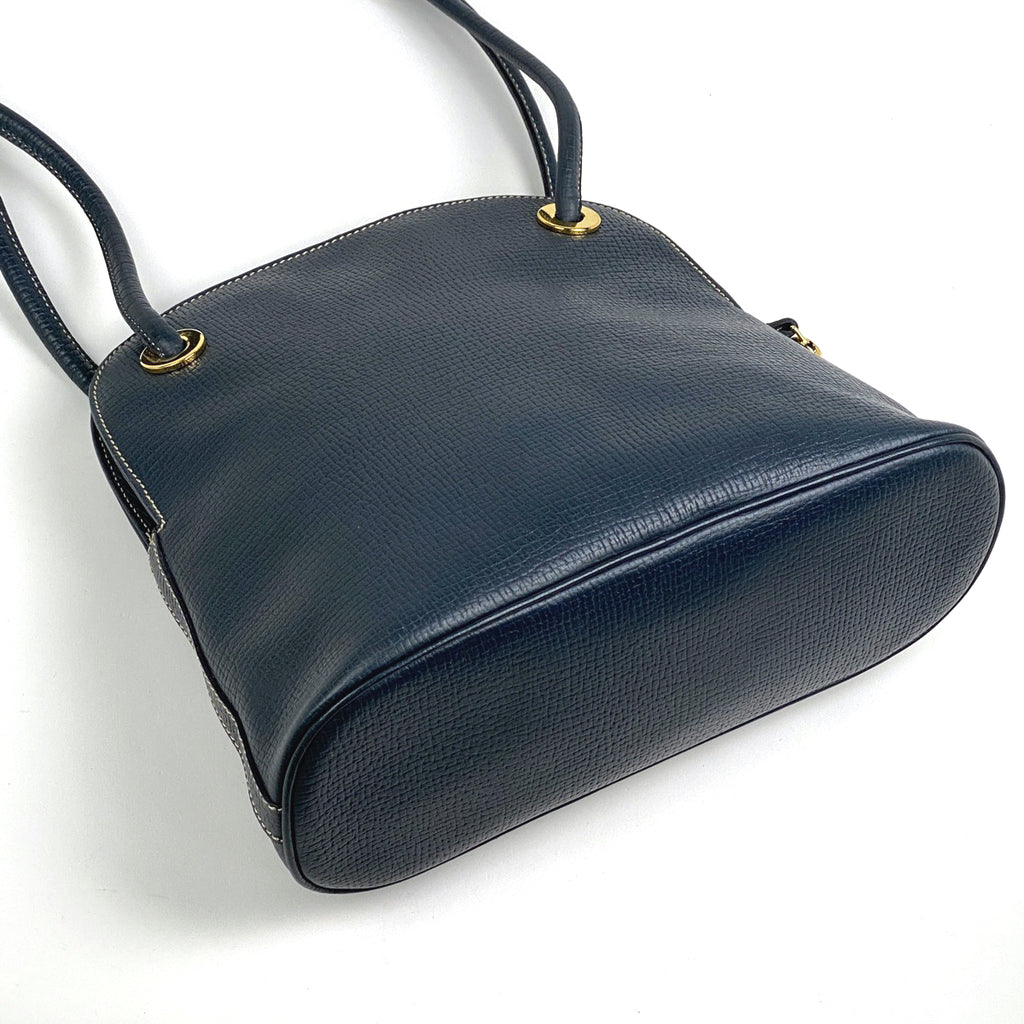 ロエベ ロゴ ショルダーバッグ 肩掛け ショルダーバッグ レザー ネイビー レディース 【中古】brbag