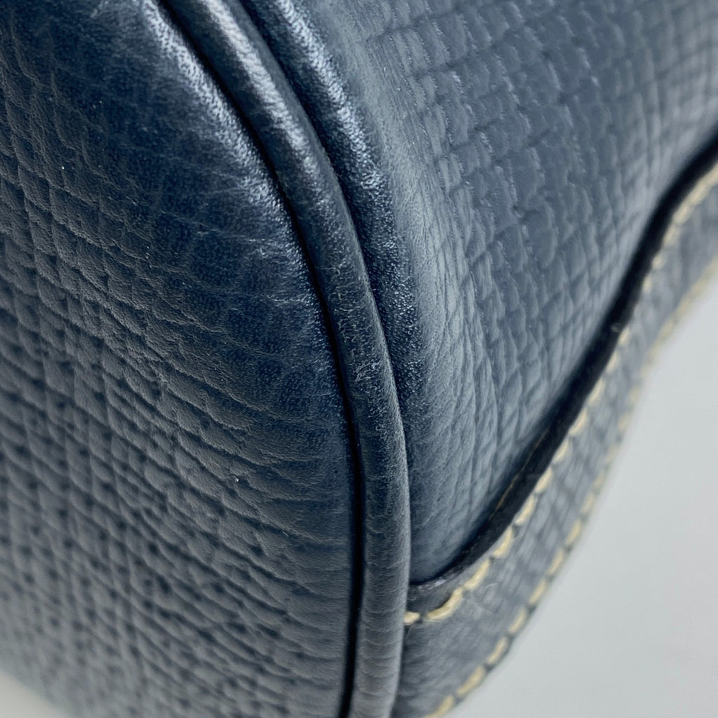 ロエベ ロゴ ショルダーバッグ 肩掛け ショルダーバッグ レザー ネイビー レディース 【中古】brbag