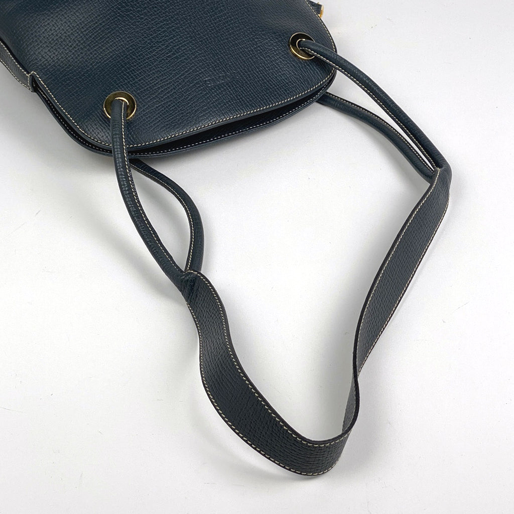 ロエベ ロゴ ショルダーバッグ 肩掛け ショルダーバッグ レザー ネイビー レディース 【中古】brbag