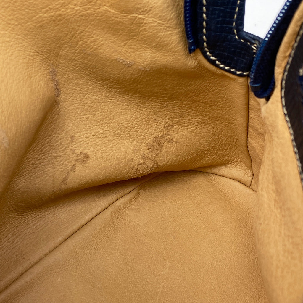 ロエベ ロゴ ショルダーバッグ 肩掛け ショルダーバッグ レザー ネイビー レディース 【中古】brbag