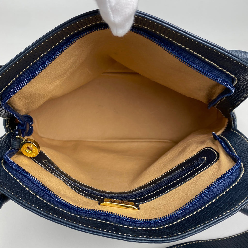 ロエベ ロゴ ショルダーバッグ 肩掛け ショルダーバッグ レザー ネイビー レディース 【中古】brbag