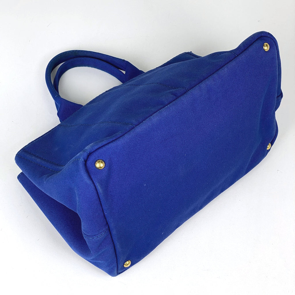 プラダ カナパ トート ハンドバッグ トートバッグ キャンバス ブルー レディース 【中古】brbag