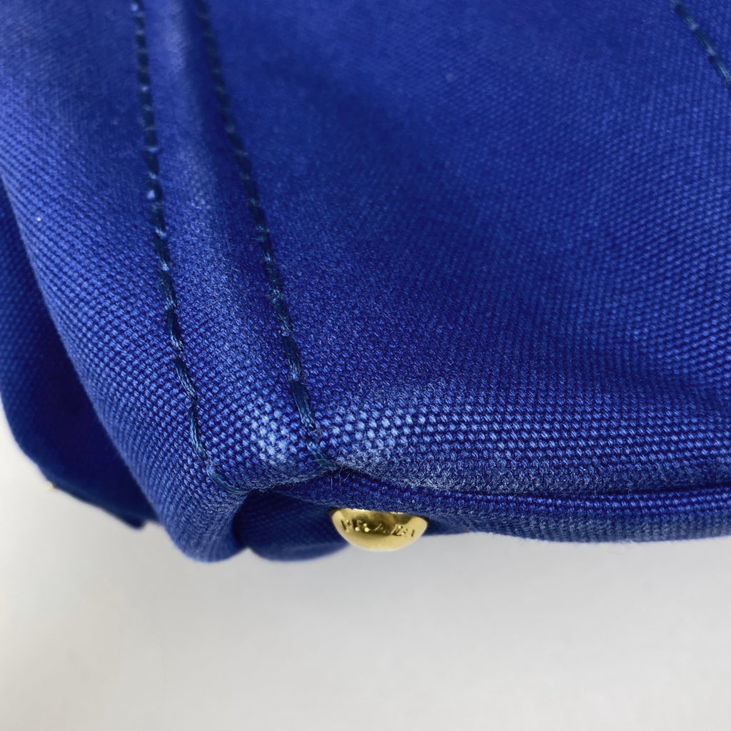 プラダ カナパ トート ハンドバッグ トートバッグ キャンバス ブルー レディース 【中古】brbag