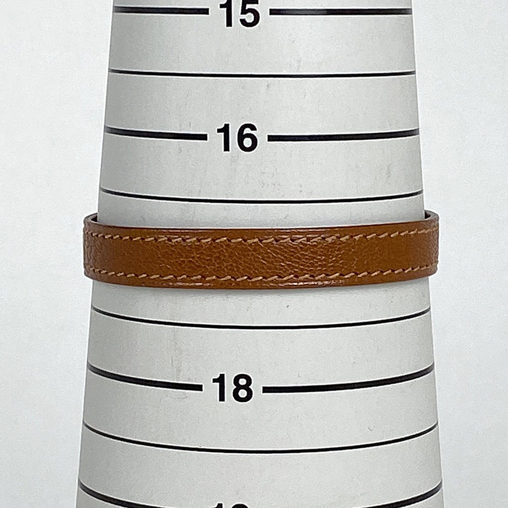 エルメス プスプス 腕輪 ブレスレット レザー シルバーメッキ ブラウン シルバー レディース 【中古】bracc